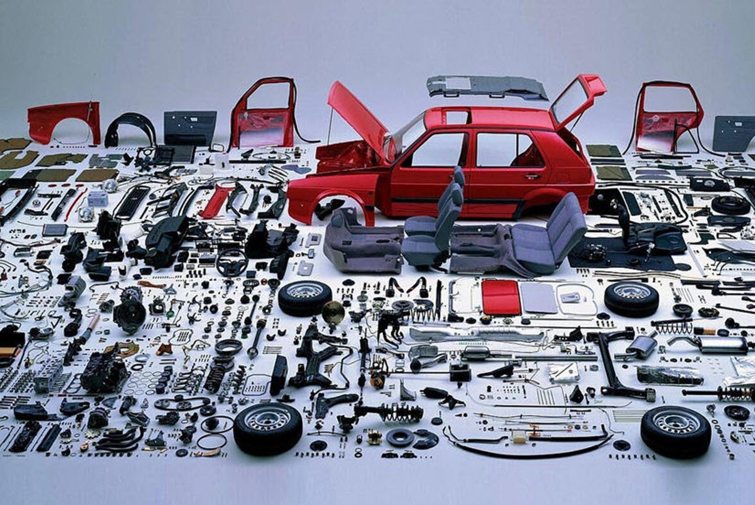 A car is produced from about 30,000 individual parts